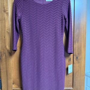 Calvin Klein Purple Chevron Dress